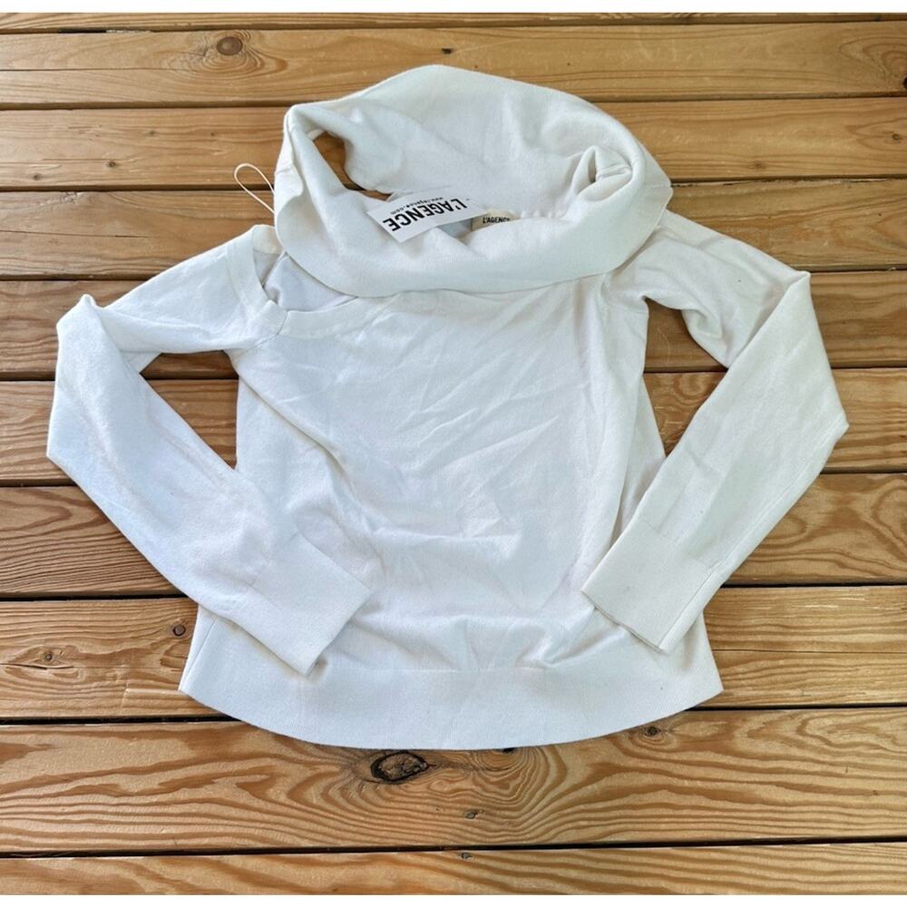 L’agence NWT Women’s easton One shoulder sweater size XS White BT - Picture 2 of 8